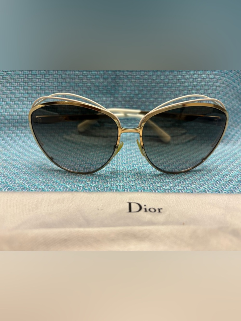 Dior Gold and Black Sunglasses